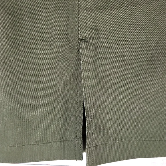 Loft, Olive Green, 0337, Women's straight mini skirt. Back split, SZ 4 - Picture 7 of 8
